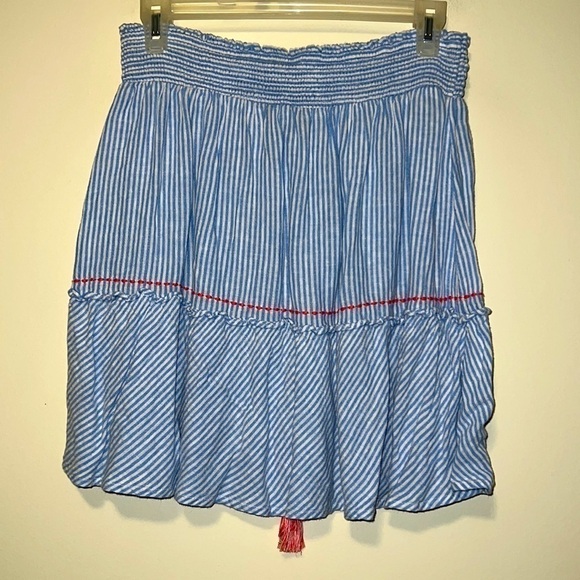 Women’s Nautica soft stretchy blue stripe elastic skirt Size Small - Picture 3 of 5